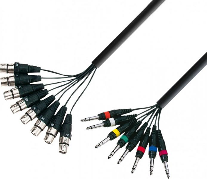 Adam Hall Cables K3 L8 FV 0500 Multicore Kabel 8 x XLR female auf 8 x 6,3