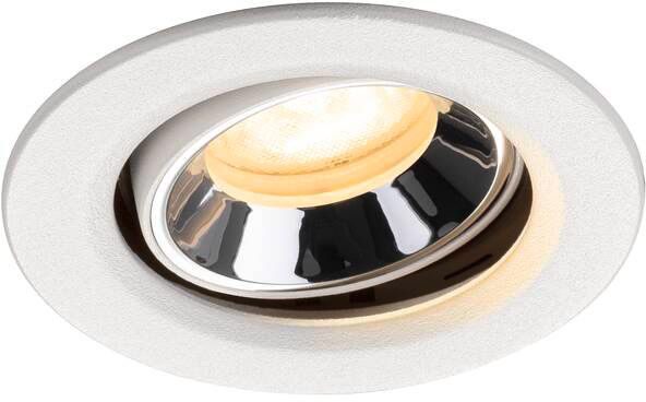 SLV NUMINOS® MOVE XS, Deckeneinbauleuchte weiß/chrom 3000 K 55°