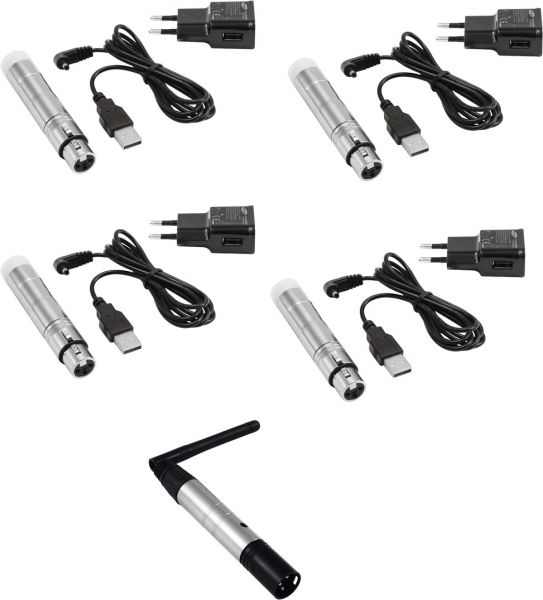 EUROLITE Set QuickDMX 1x Sender + 4x AKKU Empfänger