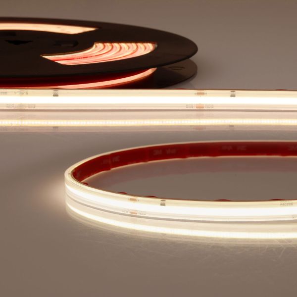 ISOLED LED Flexband 230V COB, 14W/m, 5m Rolle, 3000K, CRI90, IP67, male-Stecker einseitig