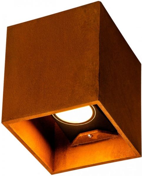 SLV RUSTY® UP/DOWN WL, outdoor LED surface-mounted wall light square rust CCT switch 3000/4000K