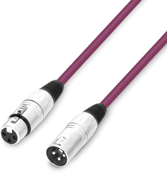 Adam Hall Cables 3 STAR MMF 0100 PUR - Mikrofonkabel XLR female auf XLR male 1m lila