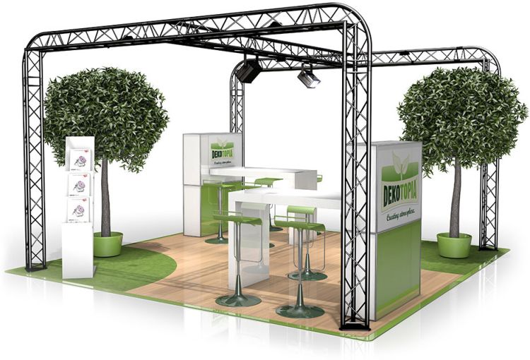 Messestand FD 23 - 4 x 4 x 2,5 m (LxBxH) - 16 m² RAL9005 - Schwarz - Seidenmatt