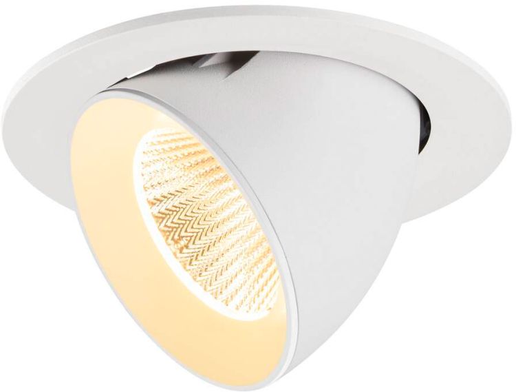 SLV NUMINOS® GIMBLE L, Deckeneinbauleuchte, 3000 K, 40°, IP20, rund, weiß