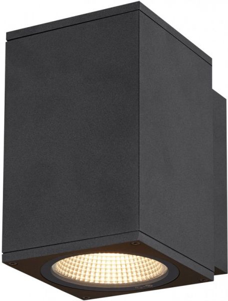 SLV ENOLA SQUARE M, single outdoor LED surface-mounted wall light anthracite