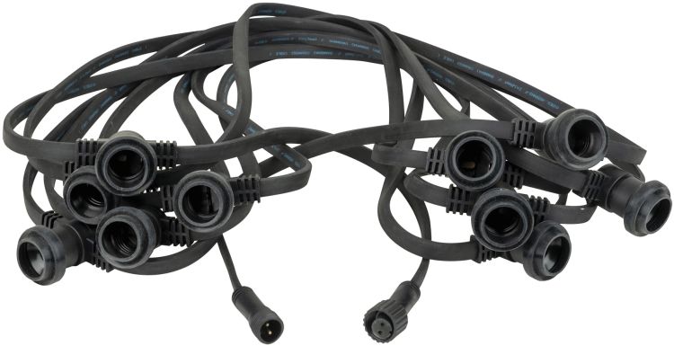 Showgear Festoon Light E27 100 cm Abstand – Schwarz – 10 m