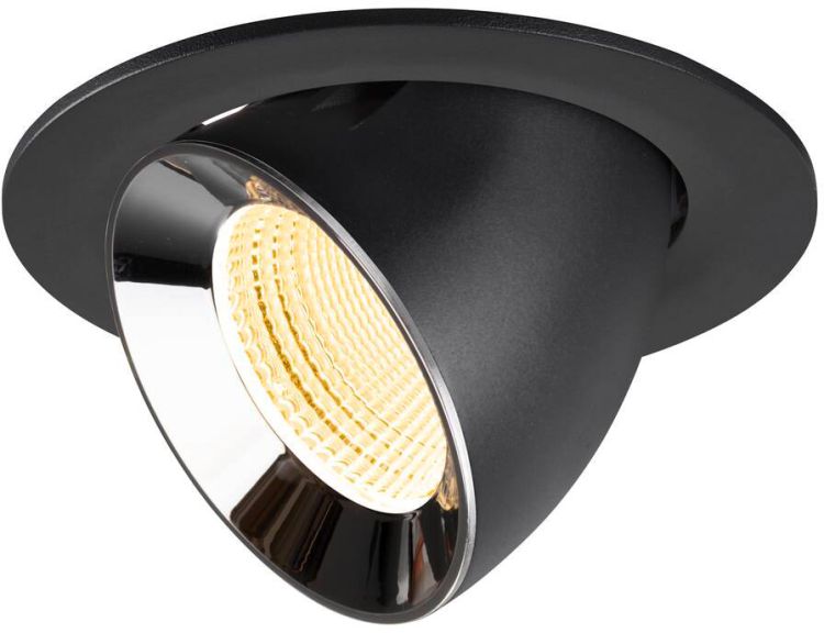SLV NUMINOS® GIMBLE L, Deckeneinbauleuchte schwarz/chrom 3000 K 55°