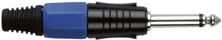 DAP 6.3 mm. Klinkeverbinder Mono, Schwarz/ Endkappe Blau