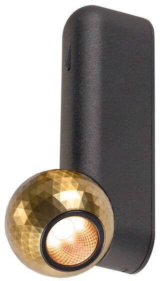 SLV DYSKO, Wand- und Deckenaufbauleuchte, switch, single, PHASE, 2700K, 6.7 W, 36°, schwarz / gold