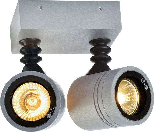 SLV MYRA WALL Outdoor Wand- und Deckenleuchte, QPAR51, IP55, silbergrau