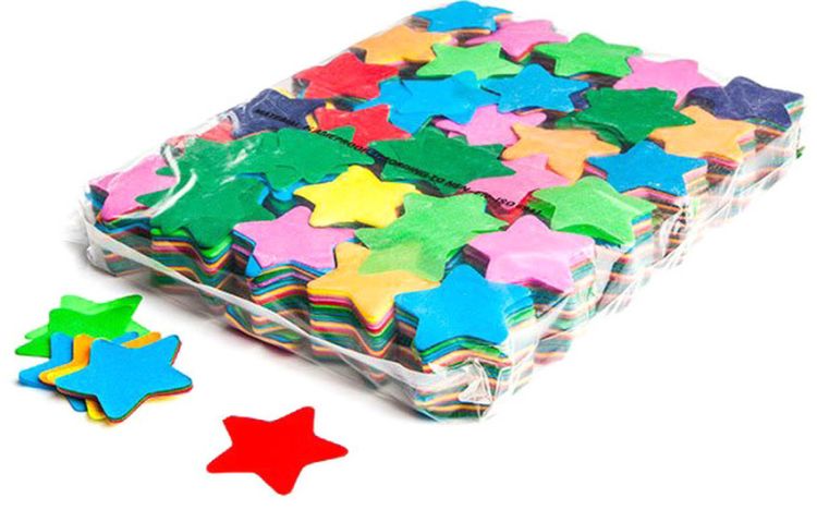 Magic FX Slowfall Konfetti Sternförmig Ø 55mm - Bunt 1kg