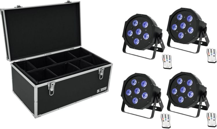 EUROLITE Set 4x LED SLS-603 TCL UV Floor + Case TDV-1