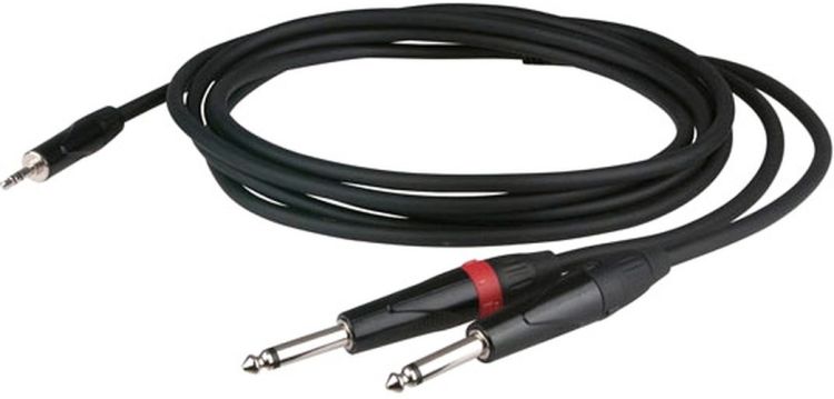 FLX31 - stereo mini Jack > 2 mono Jack L/R 1,5m recessed jack body
