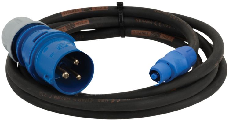 Powercable Neutrik PowerCon/CEE 3P 16A 3mtr, 3x2,5mm2, IP20