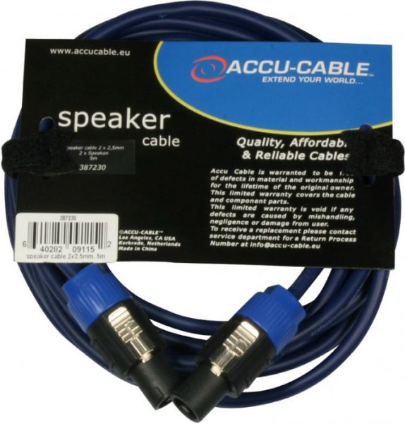 Speaker-Kabel 5m, hochflexibel, 2x2,5qmm blau