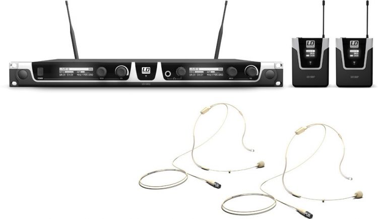 LD Systems U518 BPHH 2 Funkmikrofon System mit 2 x Bodypack + 2 x Headset