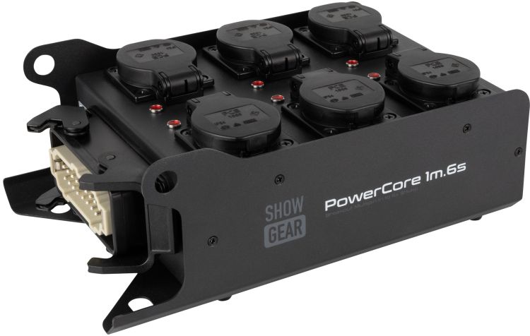 SHOWGEAR PowerCore 1 m, 6 s, Breakout-Kabel, Multipin H16 auf 6x Schuko
