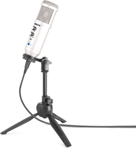 Vonyx CM320S Studio-Mikrofon USB Titanium mit Echo