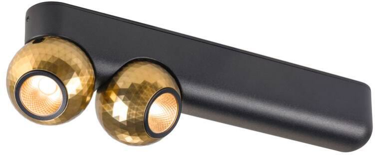 SLV DYSKO, Wand- und Deckenaufbauleuchte, double, PHASE, 2700K, 13 W, 36°, schwarz / gold