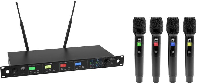 OMNITRONIC UHF-604 4-Kanal Funkmikrofon-System 520-554 MHz