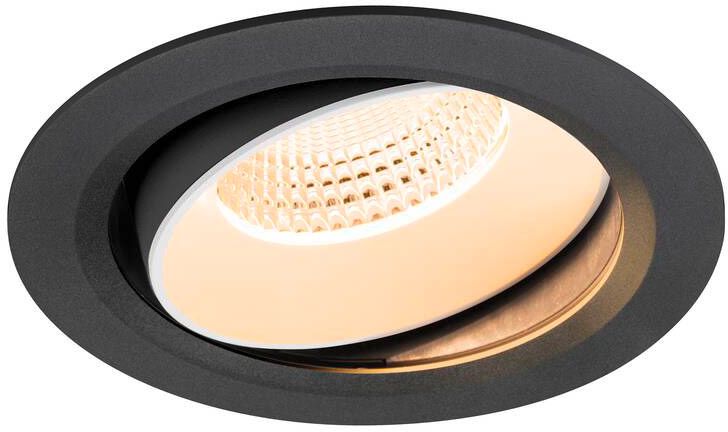 SLV NUMINOS® MOVE XL, Deckeneinbauleuchte, 2700 K, 55°, IP20, rund, schwarz / weiß
