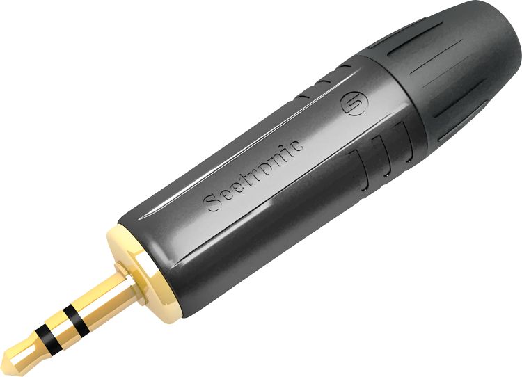Seetronic Jack Plug 3.5 mm Stereo Vergoldete Kontakte - schwarzes Gehäuse - schwarze Endkappe