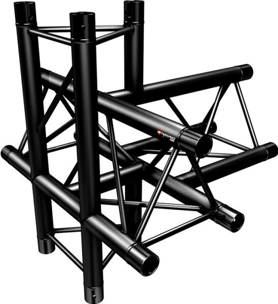 Naxpro-Truss FD 23 C51 90° 5 Weg Winkel RAL9005 - Schwarz - Seidenmatt