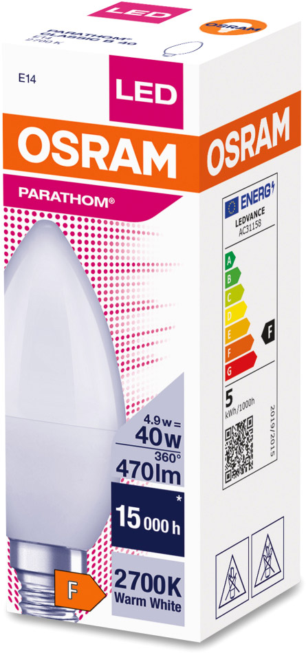 OSRAM PARATHOM® Retrofit CLASSIC B 40 FR 4.9 W/2700 K E14 - à prix  avantageux chez LTT