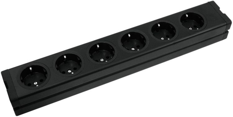 EUROLITE Steckdosenleiste 6-fach ALU sw