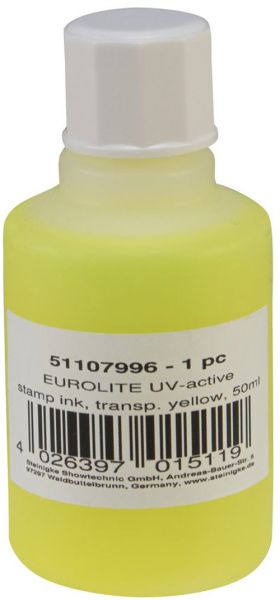 EUROLITE UV-aktive Stempelfarbe, transparent gelb, 50ml