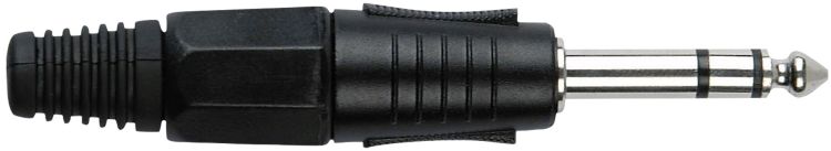 DAP 6.3 mm. Klinkeverbinder Stereo, Schwarz/ Endkappe Schwarz