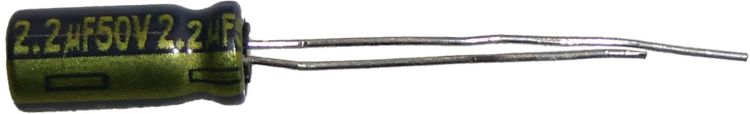 Kondensator RAD FC 2,2/50 Elko radial, 2,2 µF, 50 V, 105°C, low ESR, 5 x 11 mm, RM 2,5