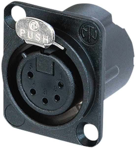 Neutrik NC5FD-LX-BAG - XLR 5p. Chassis Female - Silberkontakte, schwarz