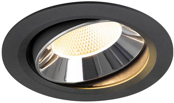 SLV NUMINOS® MOVE XL, Deckeneinbauleuchte schwarz/chrom 3000 K 20°