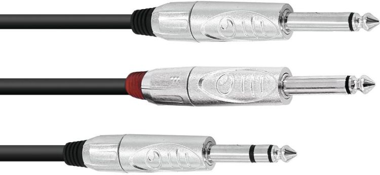OMNITRONIC Adapterkabel Klinke/2xKlinke 3m