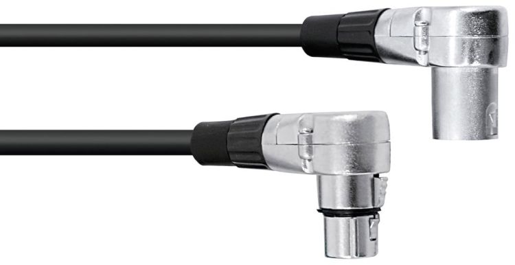 OMNITRONIC XLR Kabel 3pol 1,5m 90° sw