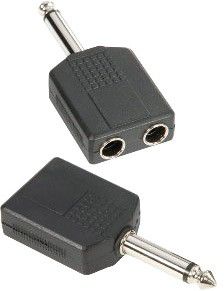 Adam Hall Connectors 7547 Y-Adapter 2 x 6,3 mm mono Klinke female auf 6,3