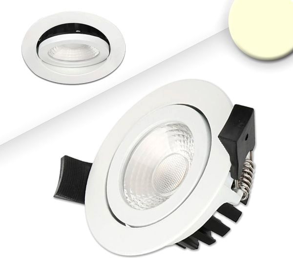 ISOLED LED Einbaustrahler, weiß, 8W, 36°, rund, warmweiß, IP65, dimmbar