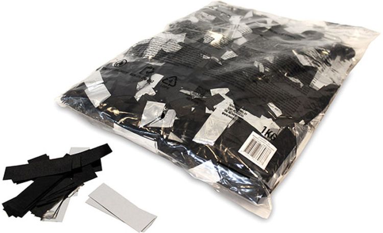 Magic FX Slowfall Konfetti Rechteckig 55x17mm - Schwarz/Silber 1kg