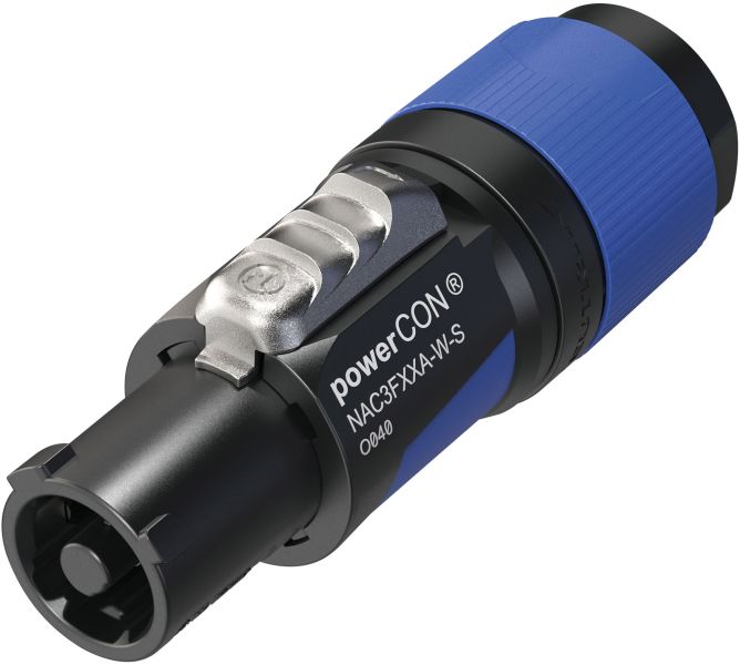 Neutrik PowerCON Connector - S Grau-blaues Gehäuse - kleine Kabeldurchmesser