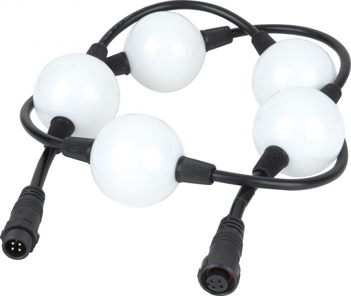 Showtec Pixel Bubble Extension String 1 m Schnur mit 5 x 50 mm (2") weißen, gefrosteten LED-Balls