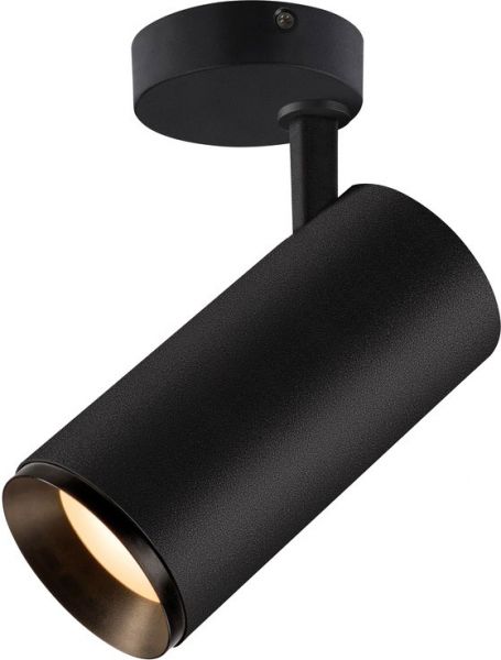 SLV NUMINOS® SPOT PHASE L, Indoor LED Deckenaufbauleuchte schwarz/schwarz 3000K 36°