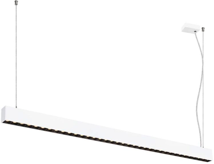 SLV GLENOS® PRO, Pendelleuchte, 1,5m, DALI, UGR16, Pendellänge 210 cm, 3000K, 75°, weiß