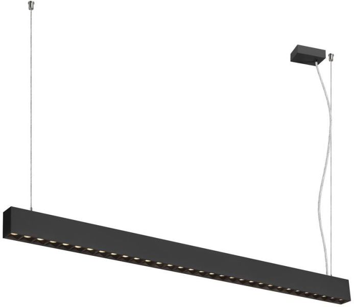 SLV GLENOS® PRO, Pendelleuchte, 1,2m, DALI, UGR16, Pendellänge 210 cm, 3000K, 75°, schwarz