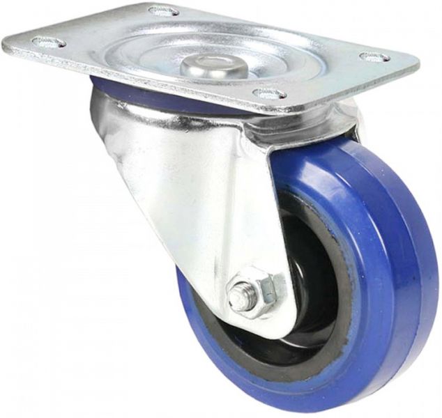 Adam Hall Hardware 372081 Lenkrolle 80 mm mit blauem Rad