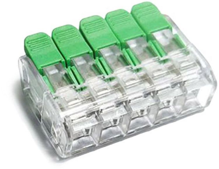 ISOLED Hebelklemme, 5-polig, 0,2-4mm², 25Stk, 450V/32A, alle Leiterarten