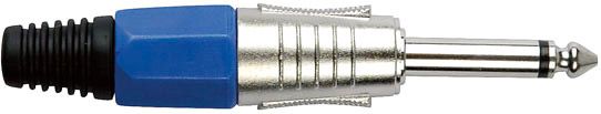 DAP 6.3 mm. Klinkeverbinder Mono, Nickel/ Endkappe Blau