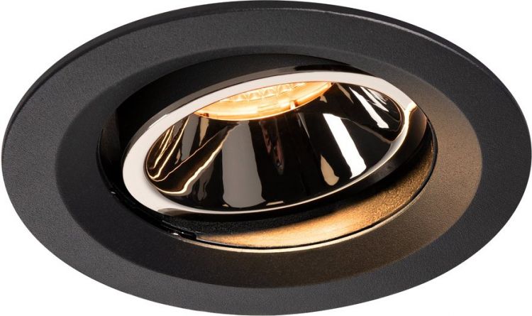 SLV NUMINOS® MOVE DL M, Indoor, luminaria empotrada de techo led negro/cromo 2700 K 55 °