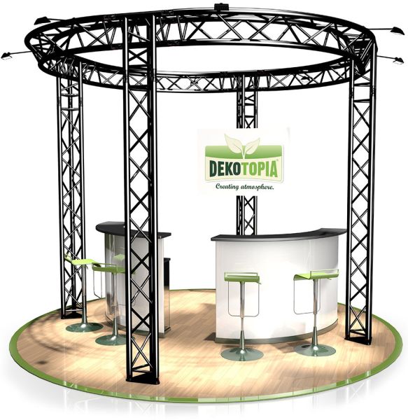 Messestand FD 33 - 6,5 x 3 m (DxH) - 33 m² RAL9005 - Schwarz - Seidenmatt
