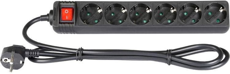 Adam Hall Accessories 8747 S 6 6-fach Steckdosenleiste mit Schalter